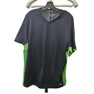 Exertek Men's  Black and Green Activwear Top XL